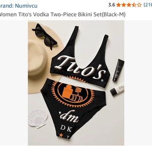 Women's Black Tito's Vodka Bikini Set Size M